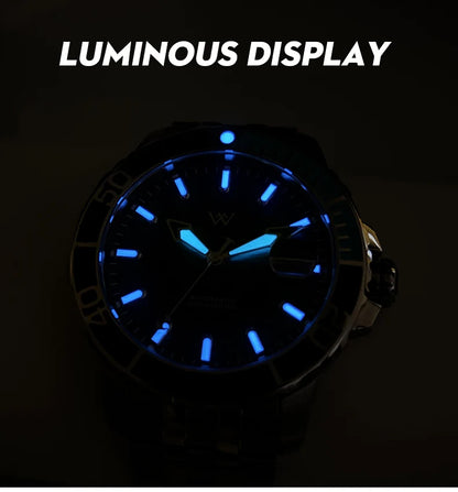 WM Watch Automatic Mechanical Watches NH35 Anti-reflective 200 Water Resistant Sapphire Crystal Welly Merck Watch WM206