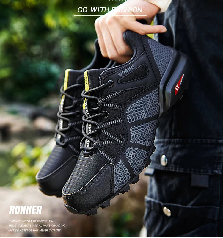 Sapatos de Caminhada para Homem Todo-o-Terreno, Calçado Desportivo Outdoor em Malha Respirável, Antiderrapante e Resistente ao Desgaste, Sapatos de Caminhada e Ciclismo Outdoor