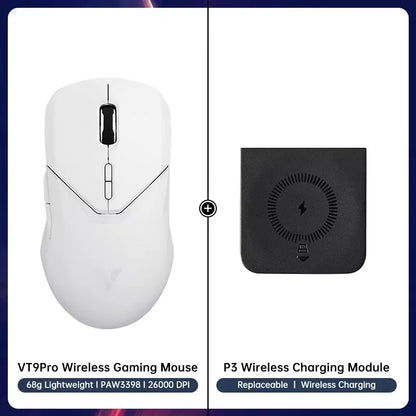 Mouse da gaming wireless Rapoo VT9PRO PAW3398 68g cablato programmabile ergonomico 26000DPI Type C ricaricabile accessorio per PC gamer