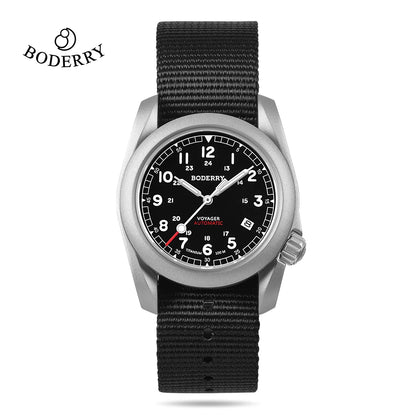 Relógio masculino Boderry Field Watches VOYAGER, caixa em bronze, mecânico automático, 100M impermeável, estilo militar, marca de topo