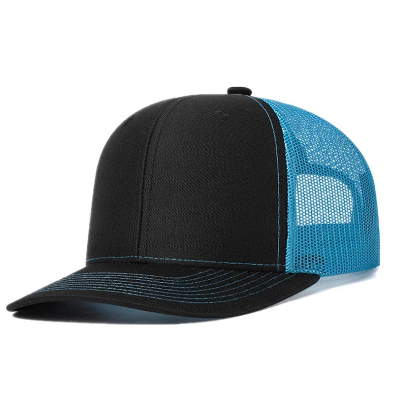 Unisex-Kappe mit leicht gebogener Krempe im Trucker-Stil – Freizeit- und Outdoor-Kappe für Damen und Herren, atmungsaktiv, für den Sommer