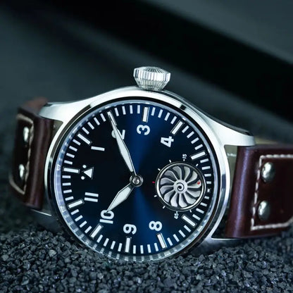 Hruodland Pilot St3620 Retro Men's Manual Mechanical Watch Luxury Sapphire Bgw-9 Night Light Turbine Waterproof 5Bar