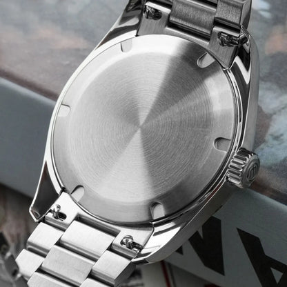 Ρολόι Watchdives WD0006, μηχανισμός VH31 με ομαλή κίνηση του δευτερολέπτου, κυρτό ζαφειρένιο κρύσταλλο, φωταυγές επίστρωμα BGW9, αδιάβροχο έως 10 bar, 38 mm, vintage στυλ