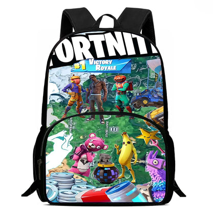 Mochilas Infantis com Design de Jogo Popular, Saco de Almoço e Estojo, Mochilas Escolares de Grande Capacidade para Alunos, Rapaz e Rapariga, Melhor Presente F-FortniteS