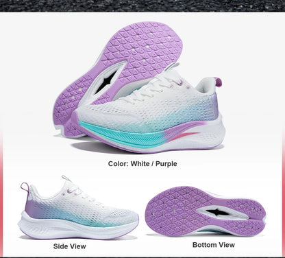 Baasploa Women Professional Running Shoes Outdoor Carbon Plate Non Slip Sports Shoes Female Casual Breathable Jogging Sneakers