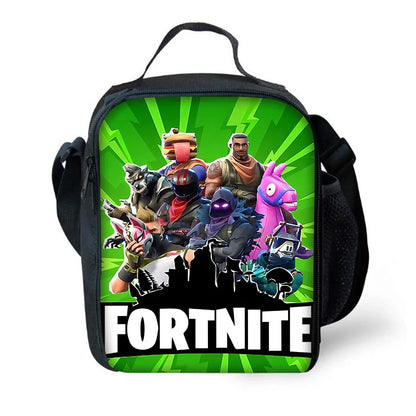 Popular Game Fortnite Child Insulated Large Capacity Bag for Boys and Girls Student Outdoor Reusable Thermal Cooler Lunch Box