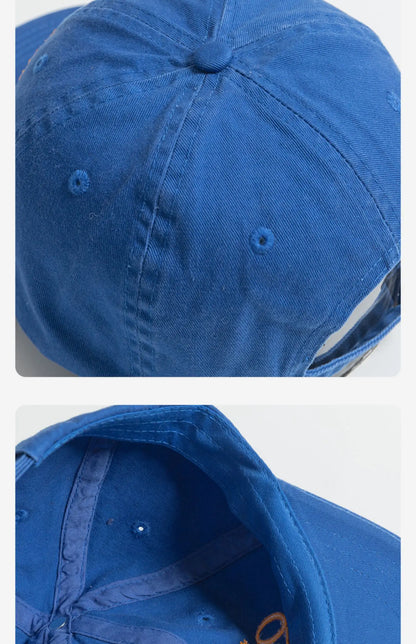 Casquette de baseball printemps-automne à visière souple, brodée, unisexe, style urbain « Street Tide », à visière large et pare-soleil