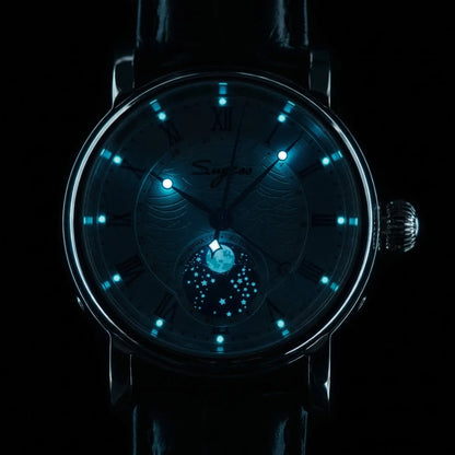 Sugess Moonphase Automatic Mechanical Men's Watch Wristwatches Original Movement ST2108 Waterproof Clock Sapphire Special Date