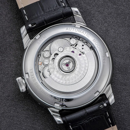 Sugess Moonphase Watch of Men 40mm Automatic Mechanical Wristwatches Seagul ST2528 Movement Stainless Steel Blue Sandstone Dial