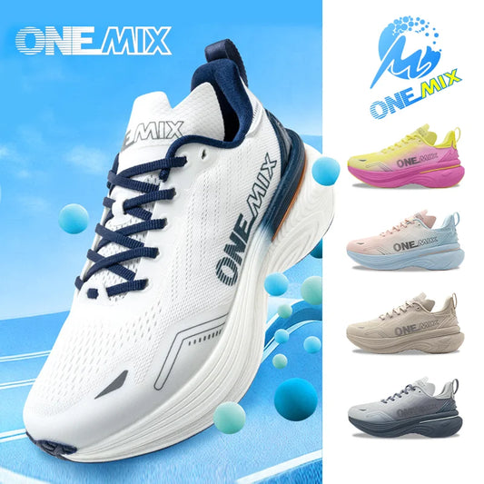 ONEMIX Bumper Max Jogging Running Shoes Unisex Lightweight Sneakers Road Wear-Resistant Fashion Sports Fitness Shoes