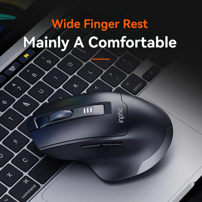 Inphic M9 Kabellose Maus 2.4G USB-Empfänger Wiederaufladbar Type-C Stummschaltungstaste Energieanzeige Ergonomische universelle Office-Maus