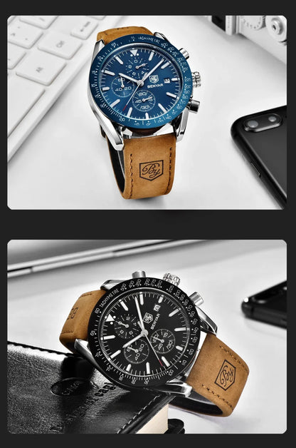 Reloj para hombre BENYAR 5140, reloj deportivo informal, reloj de cuarzo de lujo resistente al agua, cronógrafo militar de marca de alta gama.
