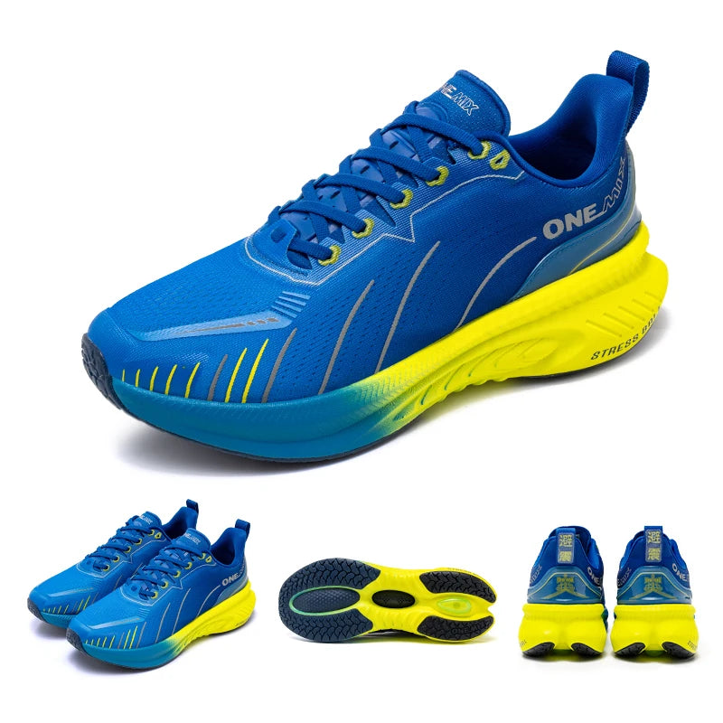 ONEMIX New Cushioning Running Shoes For Men Suitable for Heavy Runners Lace-Up Sports Women Non-slip Outdoor Athletic Male Sneakers