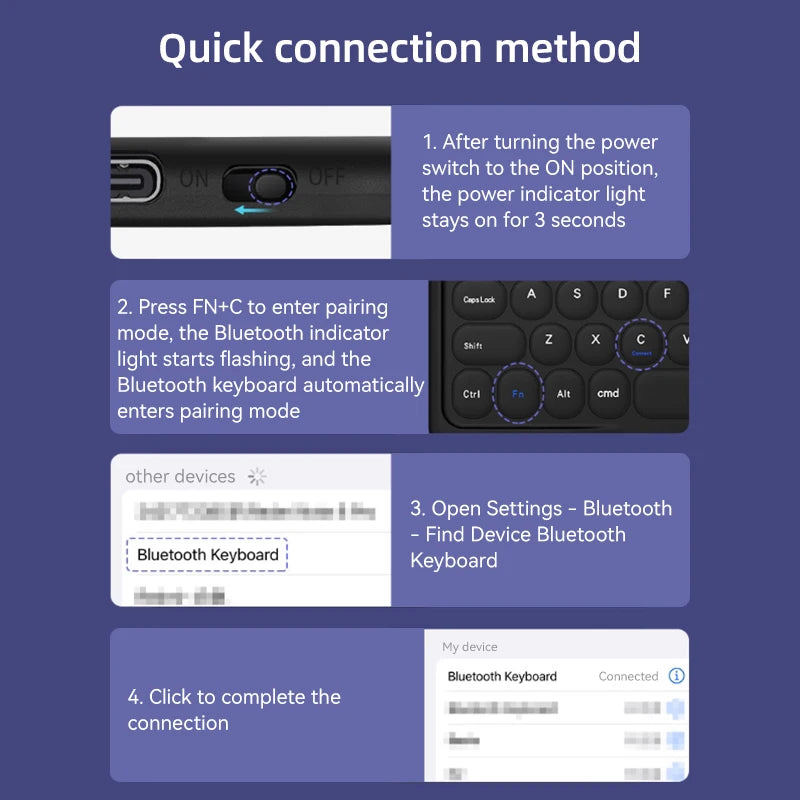 10 in Wireless Keyboard For Apple Xiaomi Huawei Samsung Bluetooth Mouse For iOS Android Windows System Round Keycaps Big Battery