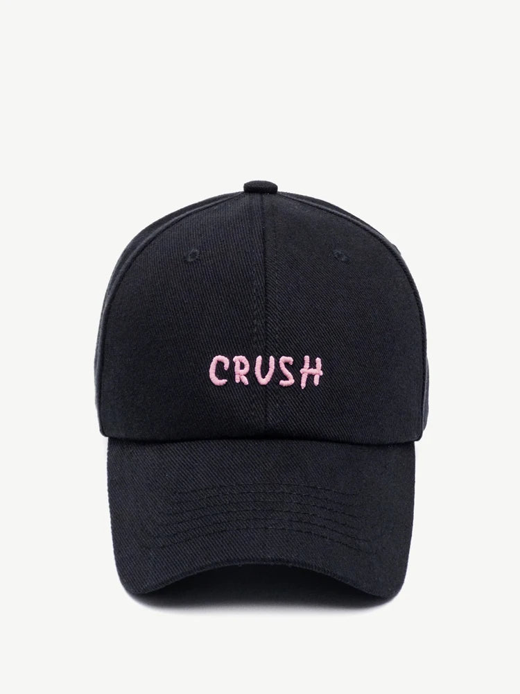 Cappellini da baseball unisex ricamati "crush" neri con iniziali ricamate, modello "Dad Hat", 100% cotone, per tutte le stagioni