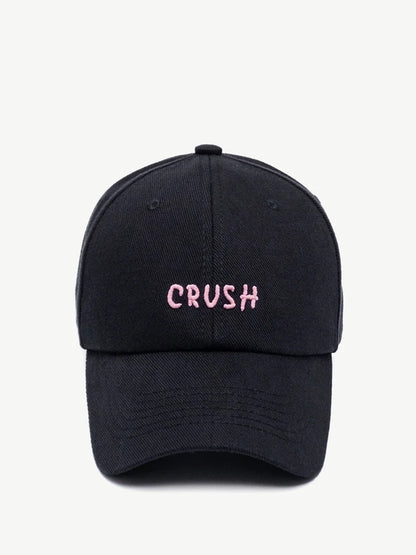 Cappellini da baseball unisex ricamati "crush" neri con iniziali ricamate, modello "Dad Hat", 100% cotone, per tutte le stagioni