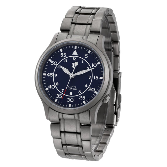 BERNY Titanium Men Quartz Watch AR Coating Sapphire Fashion Wristwatch Luminous VH31 Ultra-thin Wristwatch Waterproof 5ATM Watch