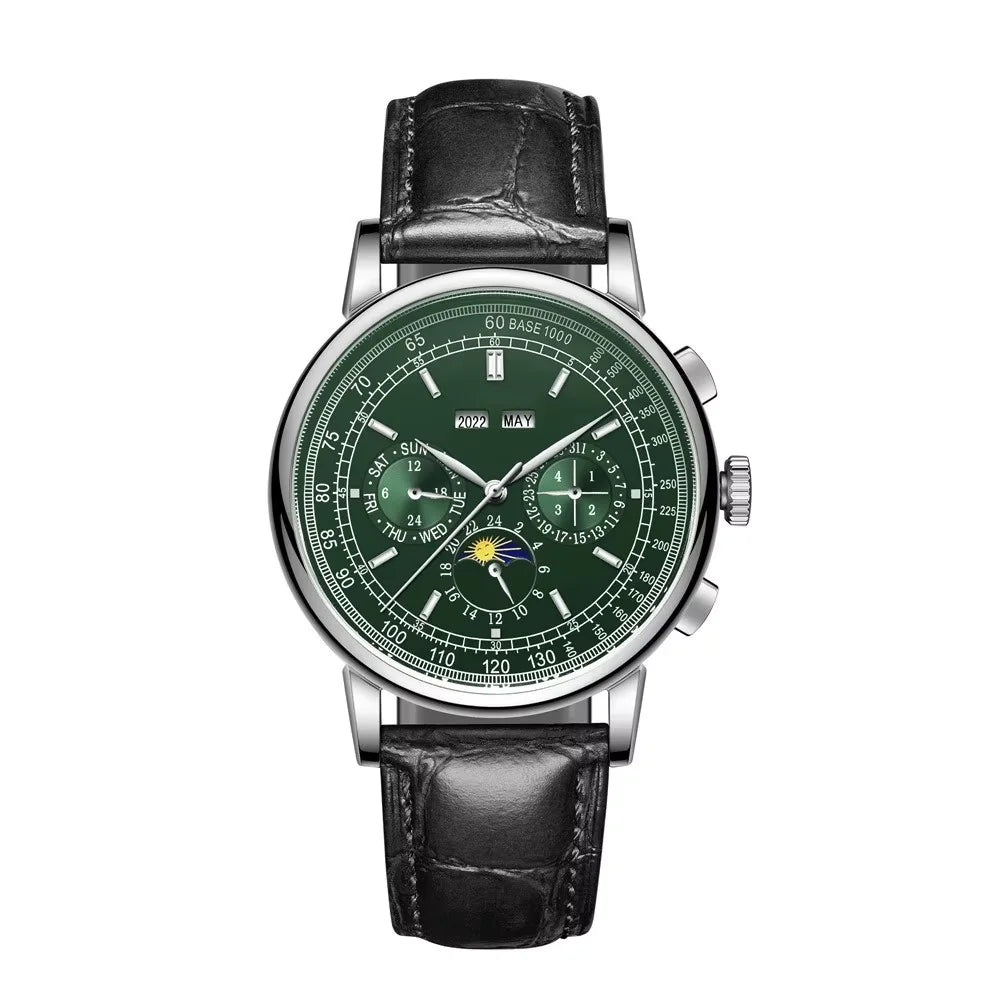 Custom Logo Diy Automatic Mechanical Watches For Man Business Multification Date Day Month Year 316L Mechanical Men's Watches