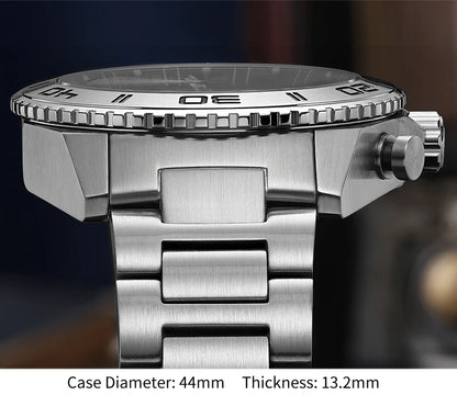 Yelang Watches V1035 44mm Men's Diving Watch Human Kinetic Energy Watch 100m Waterproof Watches Luminous Japan PX83 Sapphire