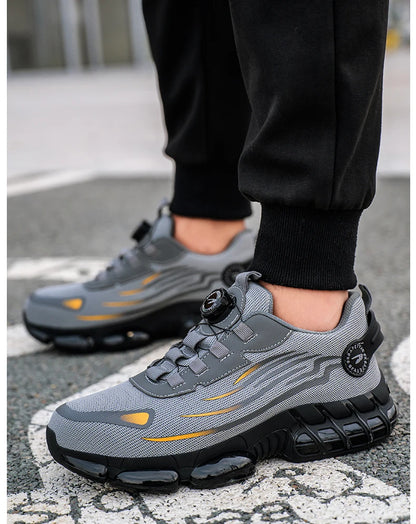 Chaussures de sécurité pour hommes et femmes, baskets de travail protectrices, bottes de sécurité verdes, chaussures Parker en acier à coussin d'air, perforation, taille 47, 48