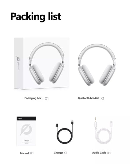 Auriculares inalámbricos Picun F8MAX ANC con cancelación activa de ruido híbrida de 59dB, audio espacial, Bluetooth 6.0, diseño over-ear y hasta 180H