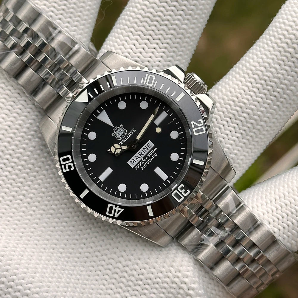 STEELDIVE SD1954 Black Dial 41MM Stainless Steel NH35 Automatic Movement What Ghost Mens 300M Dive Watch  Sapphire Glass