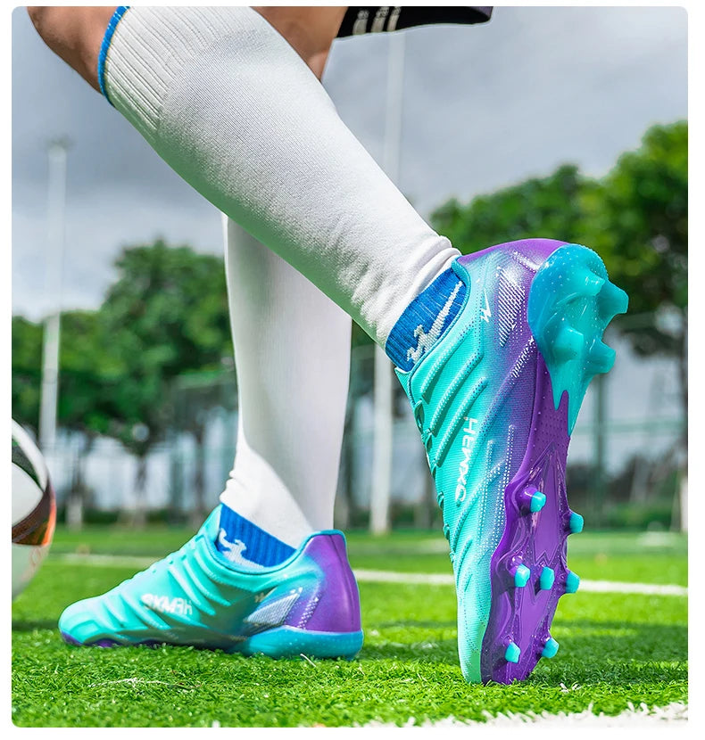 Double Star Adult Youth AG Soccer Cleats Non-Slip Durable Artificial and Natural Grass Football Shoes for Training and Matches Men Women