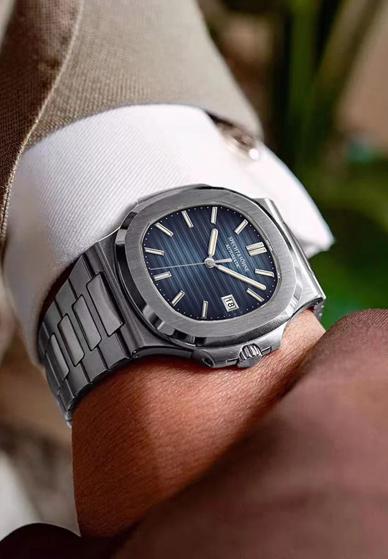 Specht & Sohne New Men's Watch Luxury Blue Sapphire Glass Japan Miyota 8215 Automatic Mechanical Stainless Steel Relogio Masculino