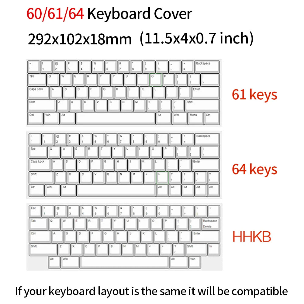 Funda protectora transparente de acrílico para teclado mecánico, cubierta antipolvo para teclado de 60/61/64 96 98 104/108 teclas, funda para ratón y teclado