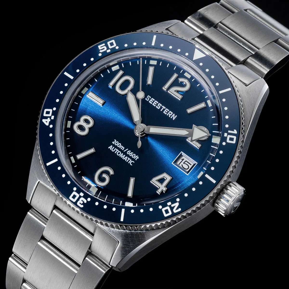 Sugess Diveing Watch of Men Automatic Mechanical Wristwatches 20ATM Waterproof Sapphire NH35A Movement BGW9 Luminous New S434-2