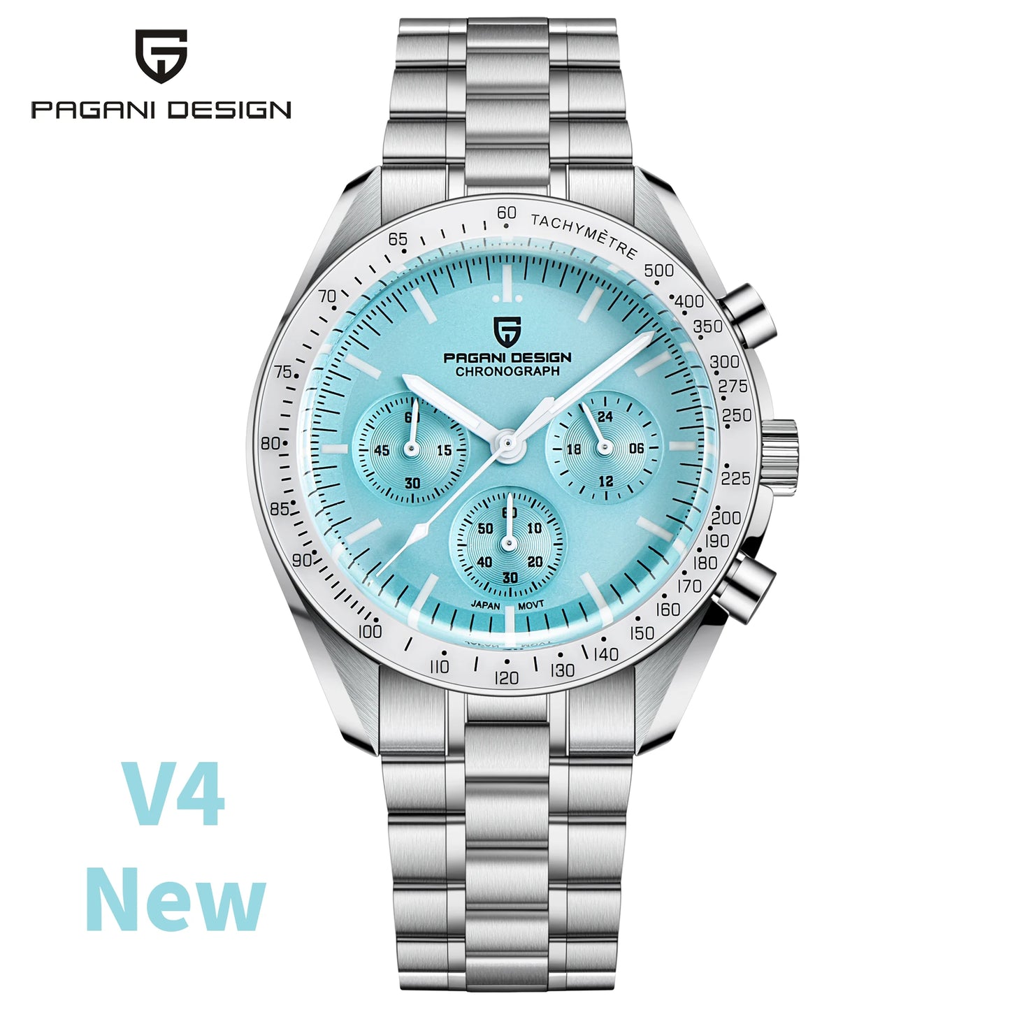 PAGANI DESIGN 2026 New V6 Moon Watches Men Luxury Quartz Watch For Men Speed Sport Chronograph AR Sapphire crystal Wristwatch