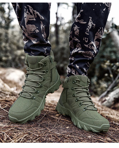 Botas tácticas mejoradas de entrenamiento de combate para hombre, calzado outdoor para camping antidesgaste de respuesta rápida, zapatillas de senderismo para pesca y caza para hombre