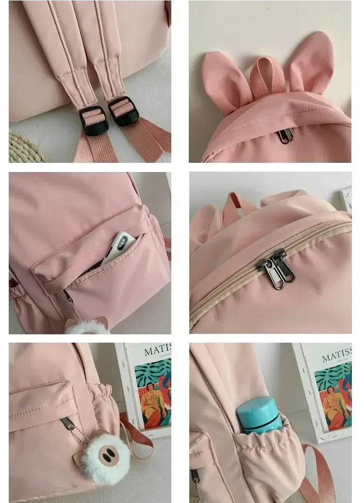 New Fortnite Cartoon Backpack Boy Girl Casual Schoolbag Large Capacity Student Bag Rabbit Ears Travel Backpack Stationary Gift