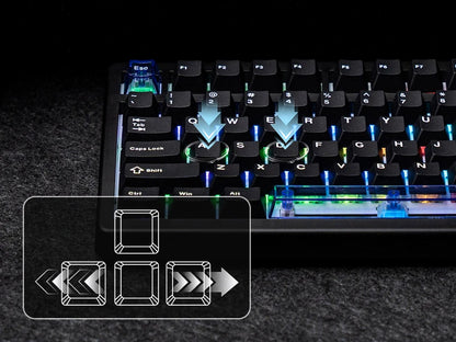 Tastiera meccanica magnetica EPOMAKER HE80 75% layout US QWERTY hot-swap Creamy Gasket cablata con effetto Hall, DKS SOCD per PC/Mac
