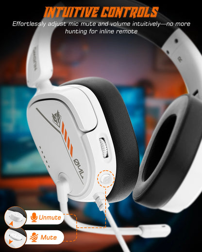 NUBWO HG04L Gaming Headset for PS5/PS4,Xbox Series X|S/Xbox One,Switch Clear Unidirectional Mic 3.5mm Jack Headphone for Gaming