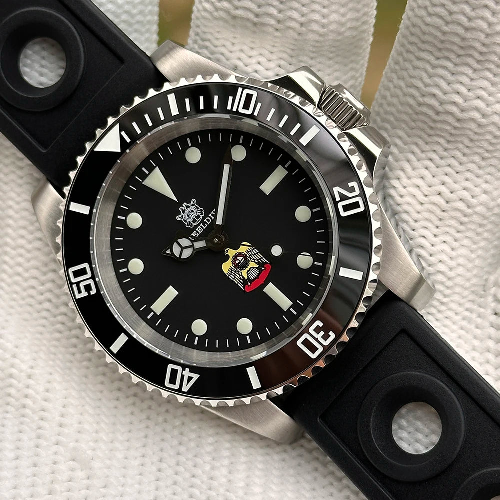 STEELDIVE SD1954 Black Dial 41MM Stainless Steel NH35 Automatic Movement What Ghost Mens 300M Dive Watch  Sapphire Glass