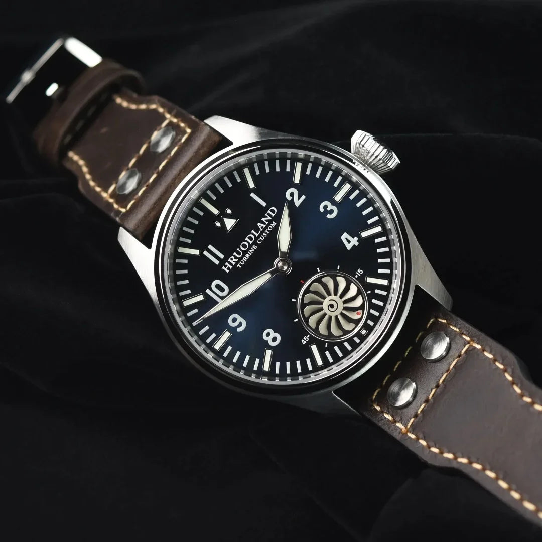 Hruodland 2025 Neue mechanische Herrenuhr Seagull ST3620 Retro-Pilot 43MM BGW-9 Leuchtend Saphirglas Turbine Reloj Hombre