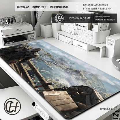 Large Size Mouse Pad God of War Gaming Accessories Keyboard Mausepad Computer Pc Gamer Cabinet Deskmat Anime Rubber HYBXAXC XXL