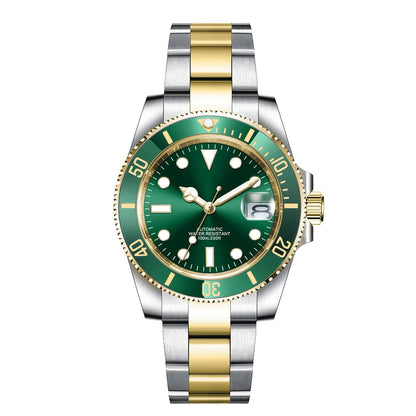 Custom logo NH35 MIYOTA 8215 Automatic Men Watch Luxury Diver Two Tone Gold 316L Stainless Steel Sapphire 10ATM Sterile  Sunburs