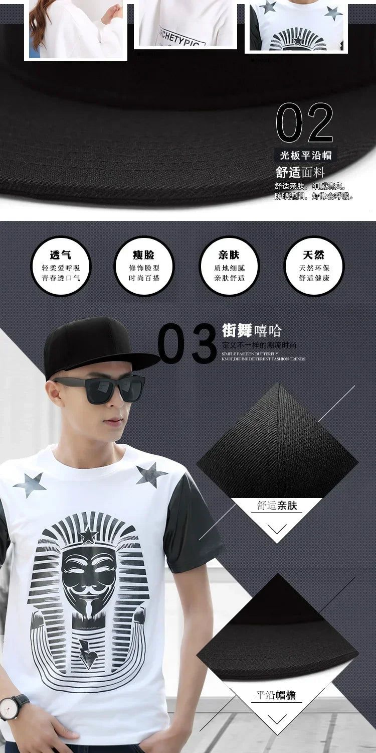 Big Bone Man Cappellini da baseball taglie forti per adulti con visiera piatta, cappellini hip hop aderenti per uomo e donna, cappellini grandi, cappellini snapback, taglie da 6 3/4 a 8