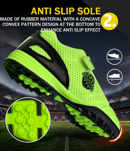 Zapatillas de fútbol infantiles para niño y niña, cierre de velcro, botas de fútbol sin tacos, calzado para principiantes de lacrosse, críquet y béisbol