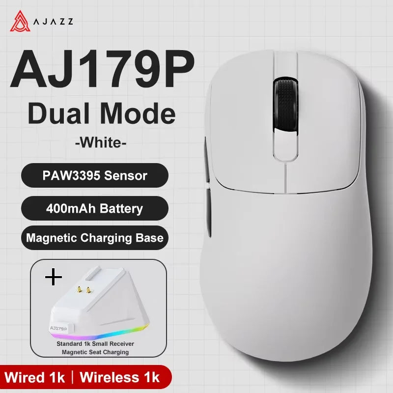 AJAZZ AJ179 V2 MAX Tri-mode right-handed mouse 56g lightweight PAW3311 sensor Huanuo Micro Switch TelinkMicrochip