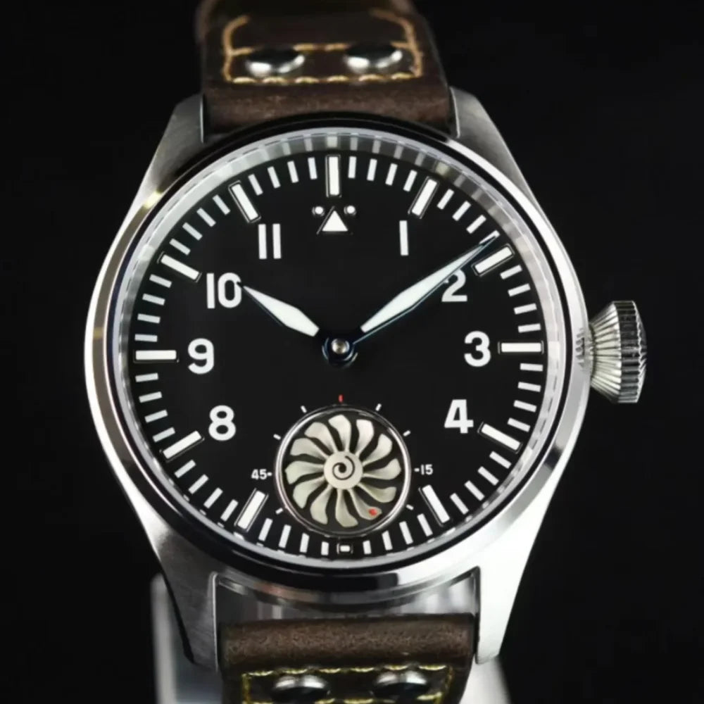Hruodland 2025 Neue mechanische Herrenuhr Seagull ST3620 Retro-Pilot 43MM BGW-9 Leuchtend Saphirglas Turbine Reloj Hombre