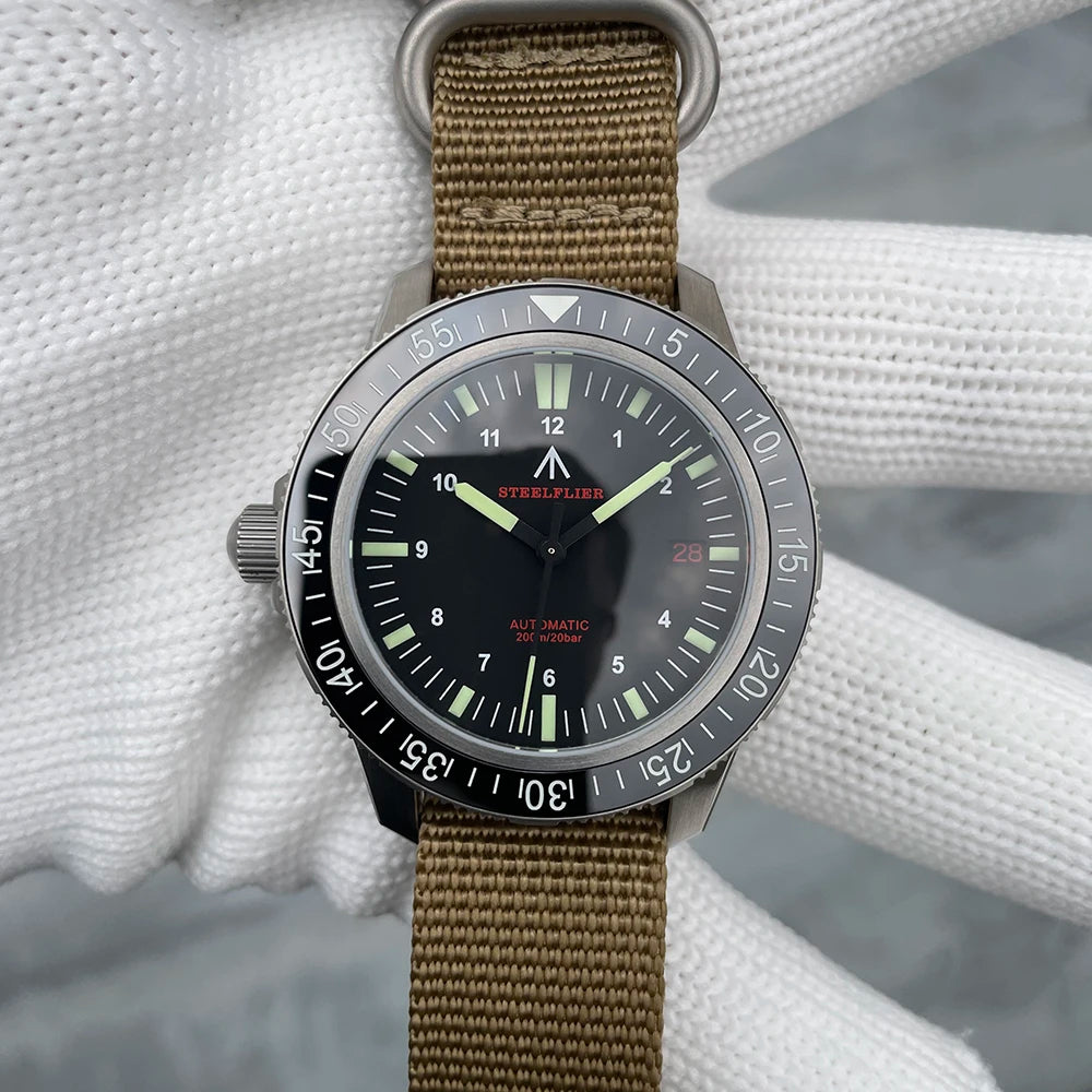 STEELFLIER Official SF783 NH35 Automatic Mechanical Watches Ceramic Bezel Super Luminous 20Bar Waterproof Luxury Dive Watch Men