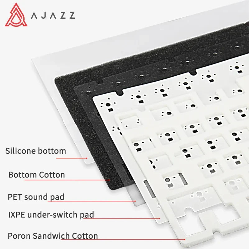 Ajazz AK820 / AK820PRO Gaming Mechanical Keyboard 82 Keys Wired Bluetooth 2.4GHz Wireless Gamer Keyboard Custom Gasket for Laptop