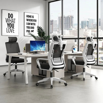 Sedia ergonomica da home office con schienale regolabile in altezza, girevole, supporto lombare, poggiatesta, sedia gaming