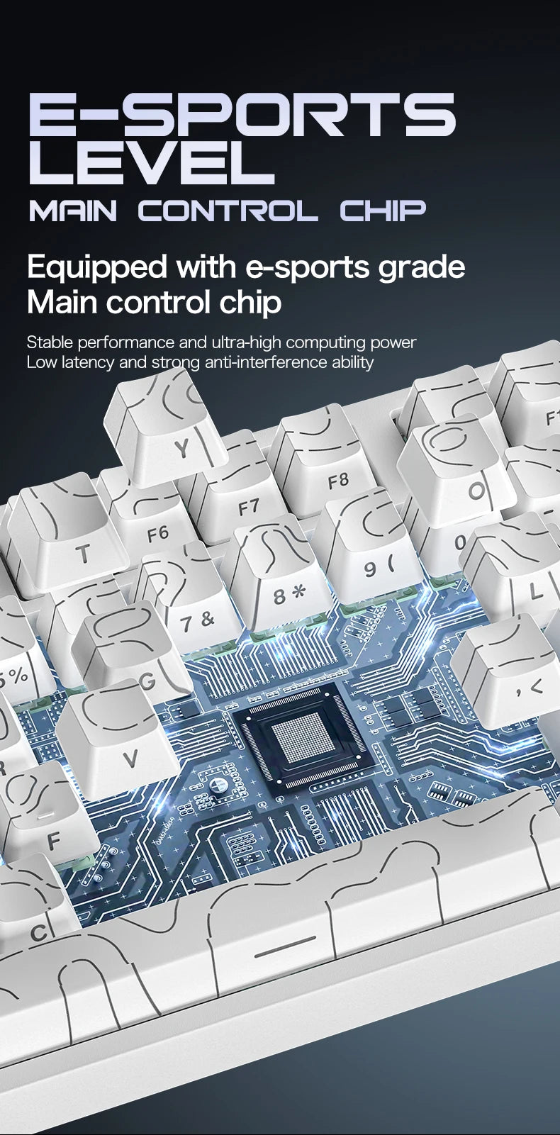 ATTACK SHARK R82HE Gaming Keyboard Magnetic 75% Wired 8000Hz Rapid Trigger ProGamer Keyboard, 0.005mm RT Accuracy, 0.08ms Latency