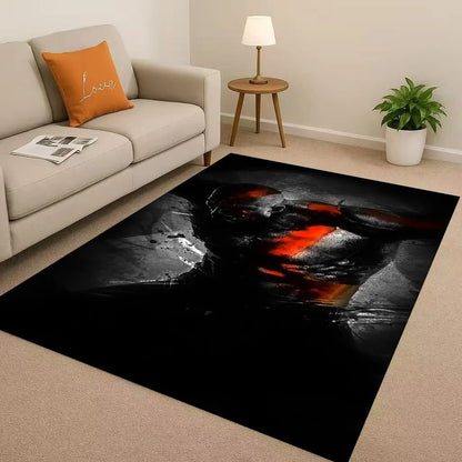 Kratos God of War Game Cartoon Gamer Living Room Non-Slip Area Rug Soft Carpet for Bedroom Playroom Sofa,Easy Clean Home Doormat