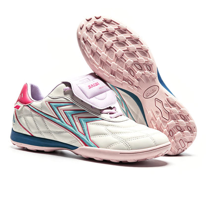 Chaussures de football pour hommes FG pour terrain ferme, tige en PU souple, crampons en caoutchouc renforcés, pour adultes, pour les matchs de football en plein air et l'entraînement sur pelouse.