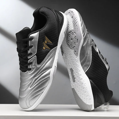 Nouvelles chaussures de football pour hommes, crampons montants pour terrain gazonné, antidérapantes, de haute qualité, pour futsal, idéales pour les matchs en salle et l'extérieur, très vendues.
